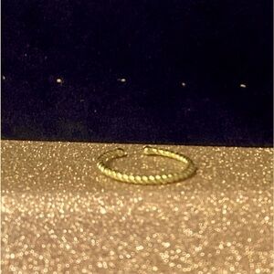 Gold Thin Rope Twisted Open Ring